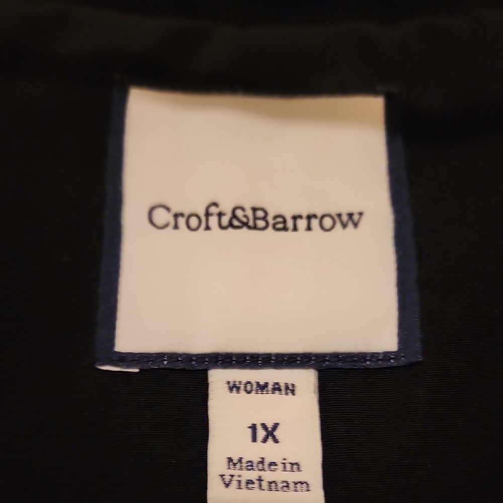 Croft & Barrow Black Hooded Trench Coat - Picture 2 of 8